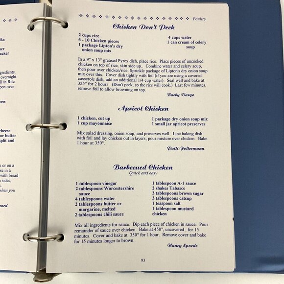 Seasoned With Grace Cookbook 1993 Ring Binder Grace Bible Church College Station - Picture 11 of 16